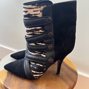 Isabel Marant Black and Cream Heeled Boots